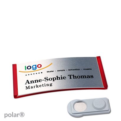 Naambadges polar® alu-complete magneet smag® magneet | null | null | 65 x 30 mm