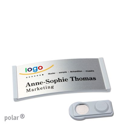 Naambadges polar® alu-complete magneet smag® magneet | null | null | 65 x 30 mm