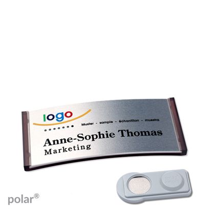 Naambadges polar® alu-complete magneet smag® magneet | null | null | 65 x 30 mm