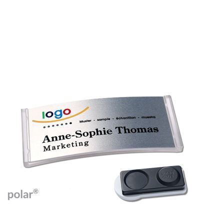Naambadges polar® alu-complete magneet smag® magneet, extra sterk | null | null | 65 x 30 mm