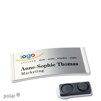 Naambadges polar® alu-complete magneet smag® magneet, extra sterk | null | null | 65 x 30 mm