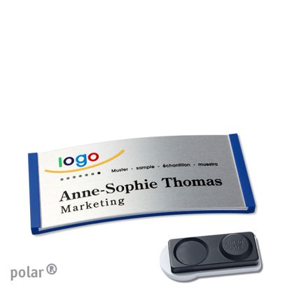 Naambadges polar® alu-complete magneet smag® magneet, extra sterk | null | null | 65 x 30 mm