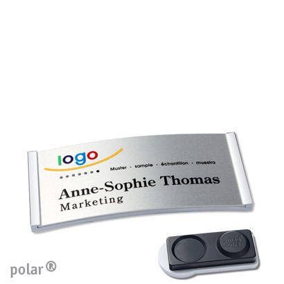 Naambadges polar® alu-complete magneet smag® magneet, extra sterk | null | null | 65 x 30 mm