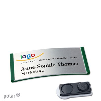 Naambadges polar® alu-complete magneet smag® magneet, extra sterk | null | null | 65 x 30 mm