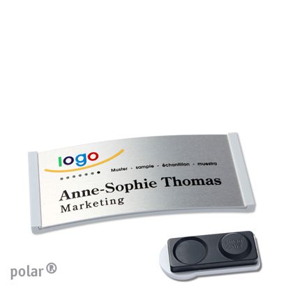 Naambadges polar® alu-complete magneet smag® magneet, extra sterk | null | null | 65 x 30 mm