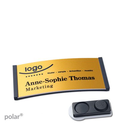 Naambadges polar® alu-complete magneet smag® magneet, extra sterk | null | null | 65 x 30 mm