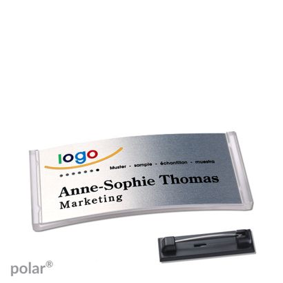 Naambadges polar® alu-complete magneet null | null | 65 x 30 mm