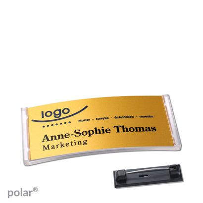 Naambadges polar® alu-complete magneet null | null | 65 x 30 mm