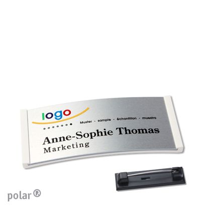 Naambadges polar® alu-complete magneet null | null | 65 x 30 mm