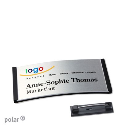 Naambadges polar® alu-complete magneet null | null | 65 x 30 mm