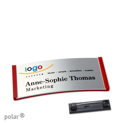 Naambadges polar® alu-complete magneet null | null | 65 x 30 mm