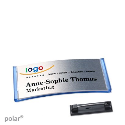 Naambadges polar® alu-complete magneet null | null | 65 x 30 mm