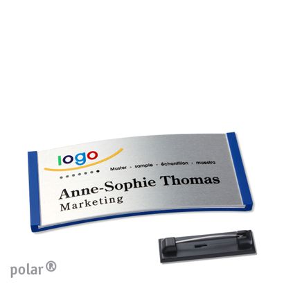 Naambadges polar® alu-complete magneet null | null | 65 x 30 mm