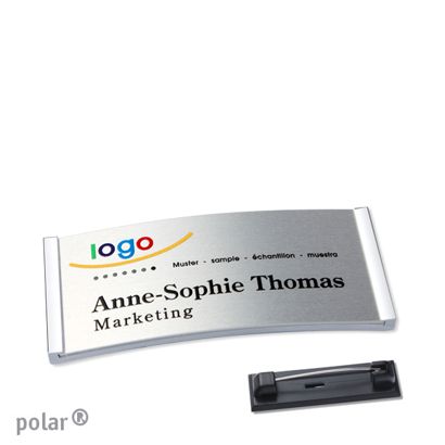 Naambadges polar® alu-complete magneet null | null | 65 x 30 mm