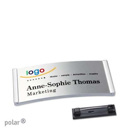 Naambadges polar® alu-complete magneet null | null | 65 x 30 mm