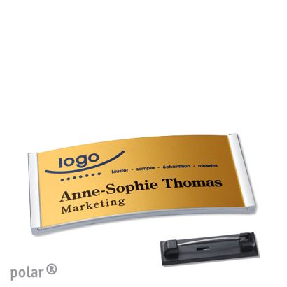 Naambadges polar® alu-complete magneet null | null | 65 x 30 mm
