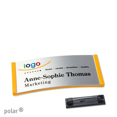Naambadges polar® alu-complete magneet null | null | 65 x 30 mm