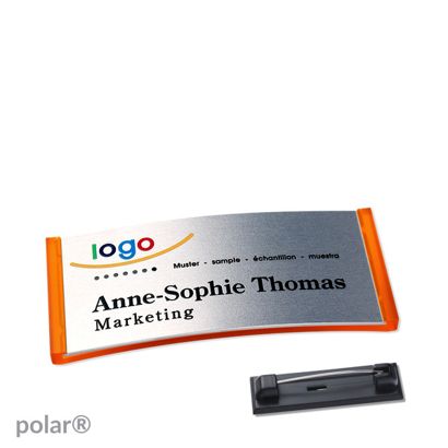 Naambadges polar® alu-complete magneet null | null | 65 x 30 mm