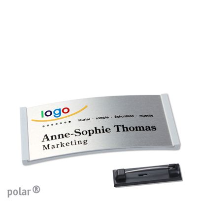 Naambadges polar® alu-complete magneet null | null | 65 x 30 mm