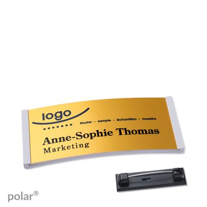 Naambadges polar® alu-complete magneet null | null | 65 x 30 mm