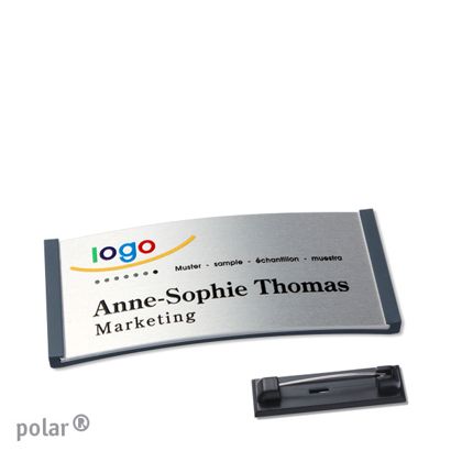 Naambadges polar® alu-complete magneet null | null | 65 x 30 mm