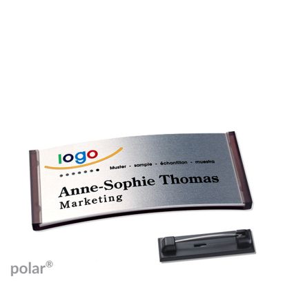 Naambadges polar® alu-complete magneet null | null | 65 x 30 mm