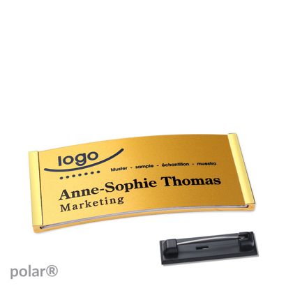 Naambadges polar® alu-complete magneet null | null | 65 x 30 mm