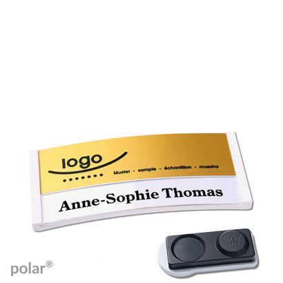 Naambadges polar® alu-print magneet smag® magneet, extra sterk | null | null | 65 x 30 mm