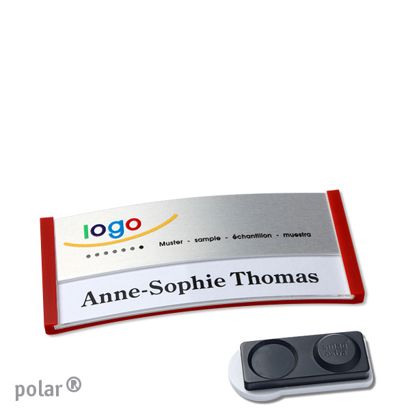 Naambadges polar® alu-print magneet smag® magneet, extra sterk | null | null | 65 x 30 mm