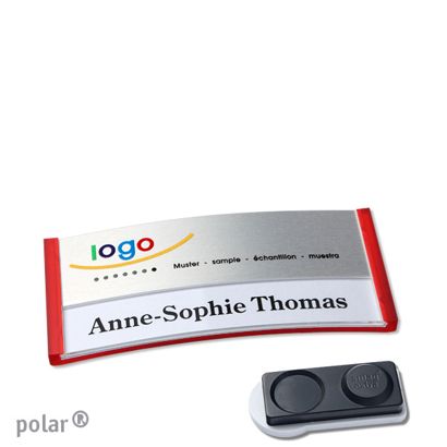 Naambadges polar® alu-print magneet smag® magneet, extra sterk | null | null | 65 x 30 mm