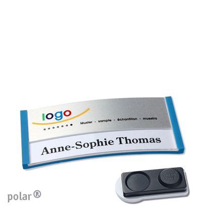 Naambadges polar® alu-print magneet smag® magneet, extra sterk | null | null | 65 x 30 mm