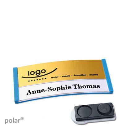 Naambadges polar® alu-print magneet smag® magneet, extra sterk | null | null | 65 x 30 mm