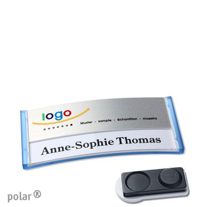 Naambadges polar® alu-print magneet smag® magneet, extra sterk | null | null | 65 x 30 mm