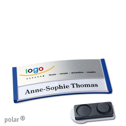 Naambadges polar® alu-print magneet smag® magneet, extra sterk | null | null | 65 x 30 mm