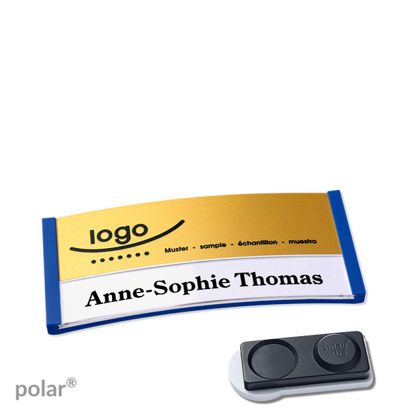 Naambadges polar® alu-print magneet smag® magneet, extra sterk | null | null | 65 x 30 mm