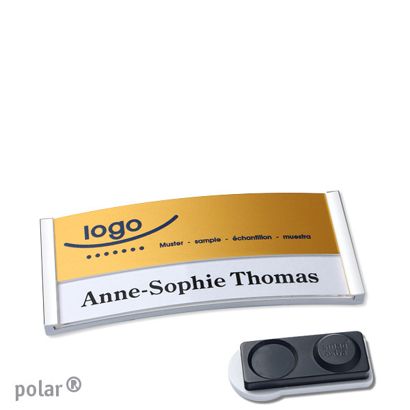 Naambadges polar® alu-print magneet smag® magneet, extra sterk | null | null | 65 x 30 mm