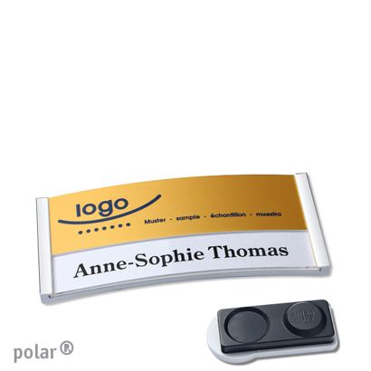 Naambadges polar® alu-print magneet smag® magneet, extra sterk | null | null | 65 x 30 mm