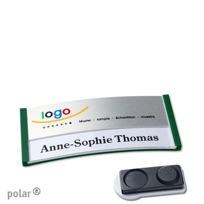 Naambadges polar® alu-print magneet smag® magneet, extra sterk | null | null | 65 x 30 mm