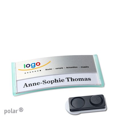 Naambadges polar® alu-print magneet smag® magneet, extra sterk | null | null | 65 x 30 mm