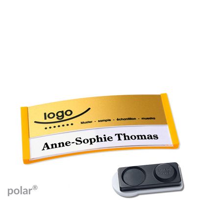 Naambadges polar® alu-print magneet smag® magneet, extra sterk | null | null | 65 x 30 mm