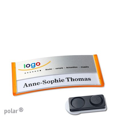 Naambadges polar® alu-print magneet smag® magneet, extra sterk | null | null | 65 x 30 mm