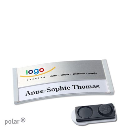 Naambadges polar® alu-print magneet smag® magneet, extra sterk | null | null | 65 x 30 mm