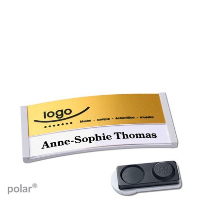 Naambadges polar® alu-print magneet smag® magneet, extra sterk | null | null | 65 x 30 mm