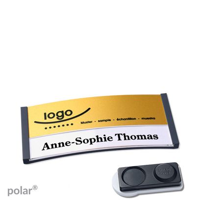 Naambadges polar® alu-print magneet smag® magneet, extra sterk | null | null | 65 x 30 mm