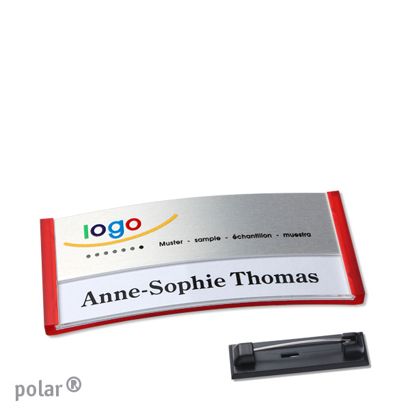 Naambadges polar® alu-print roestvrij stalen pin null | null | 65 x 30 mm