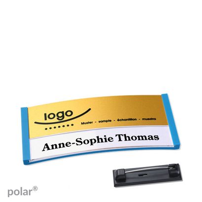 Naambadges polar® alu-print roestvrij stalen pin null | null | 65 x 30 mm