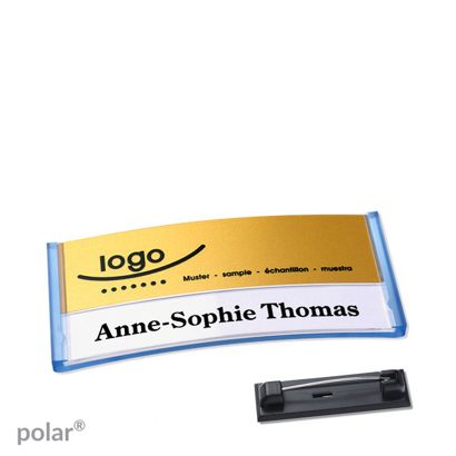 Naambadges polar® alu-print roestvrij stalen pin null | null | 65 x 30 mm