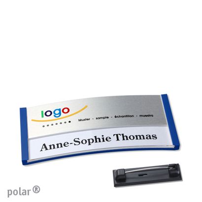 Naambadges polar® alu-print roestvrij stalen pin null | null | 65 x 30 mm