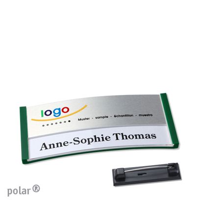 Naambadges polar® alu-print roestvrij stalen pin null | null | 65 x 30 mm