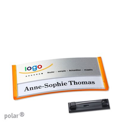 Naambadges polar® alu-print roestvrij stalen pin null | null | 65 x 30 mm